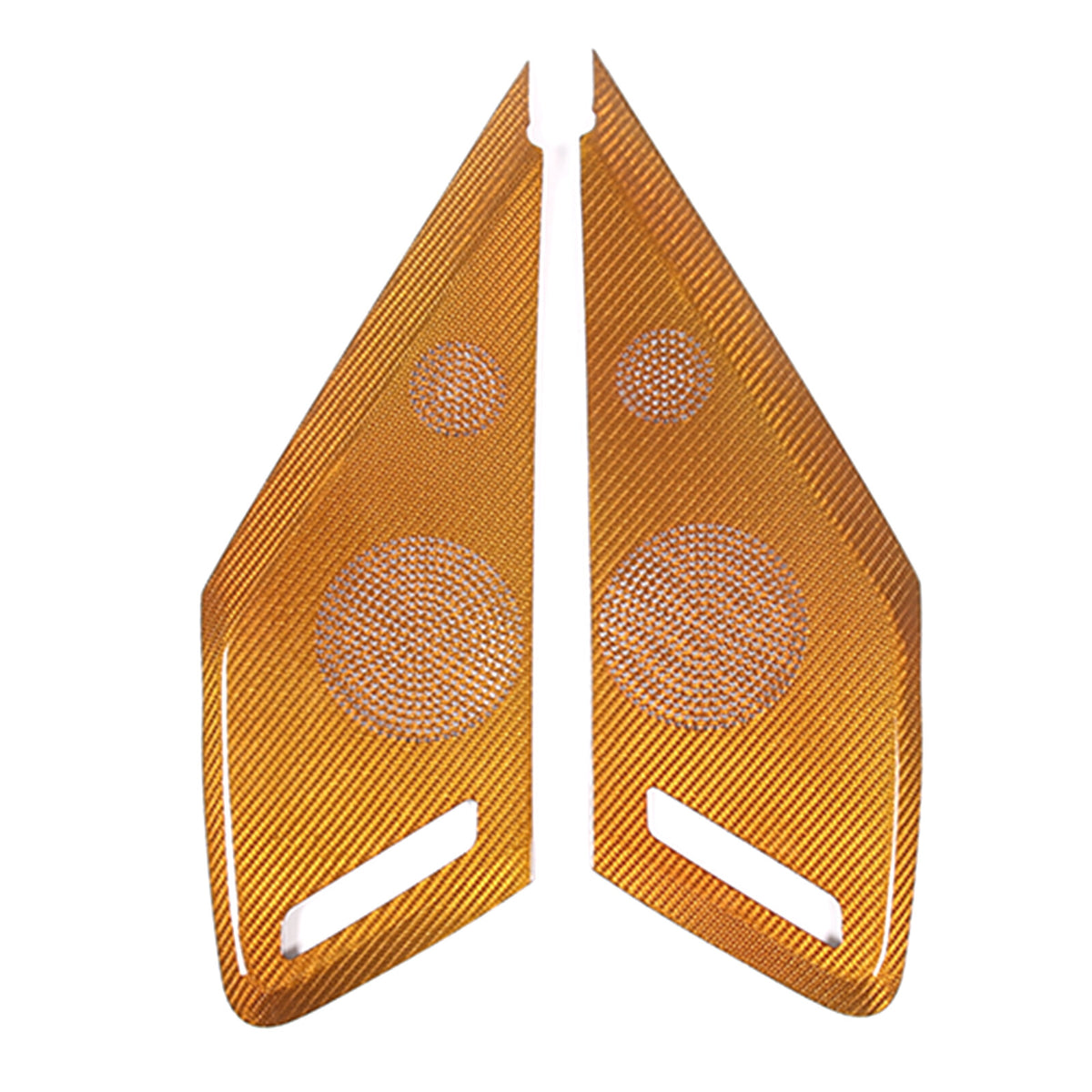 Yellow Real Carbon Fiber Inner Door Speaker Panel Cover For Corvette C8 2020-26 3