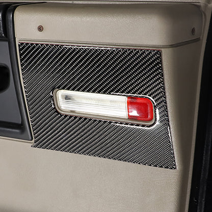 Carbon fiber Door Welcome Lights Panel Trim Sticker For Hummer H2 03-07 1
