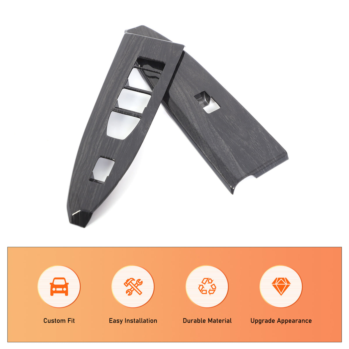 Black Grain Window Lift Switch Button Trim Frame For BMW 7 Series G70 2023-2025 7