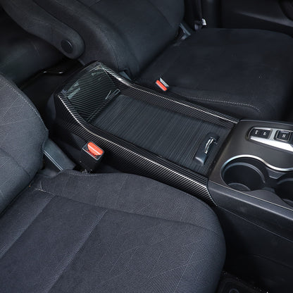 Carbon Fiber Center Console Armrest Box Side Panel Trim for Honda Pilot 16-22 2