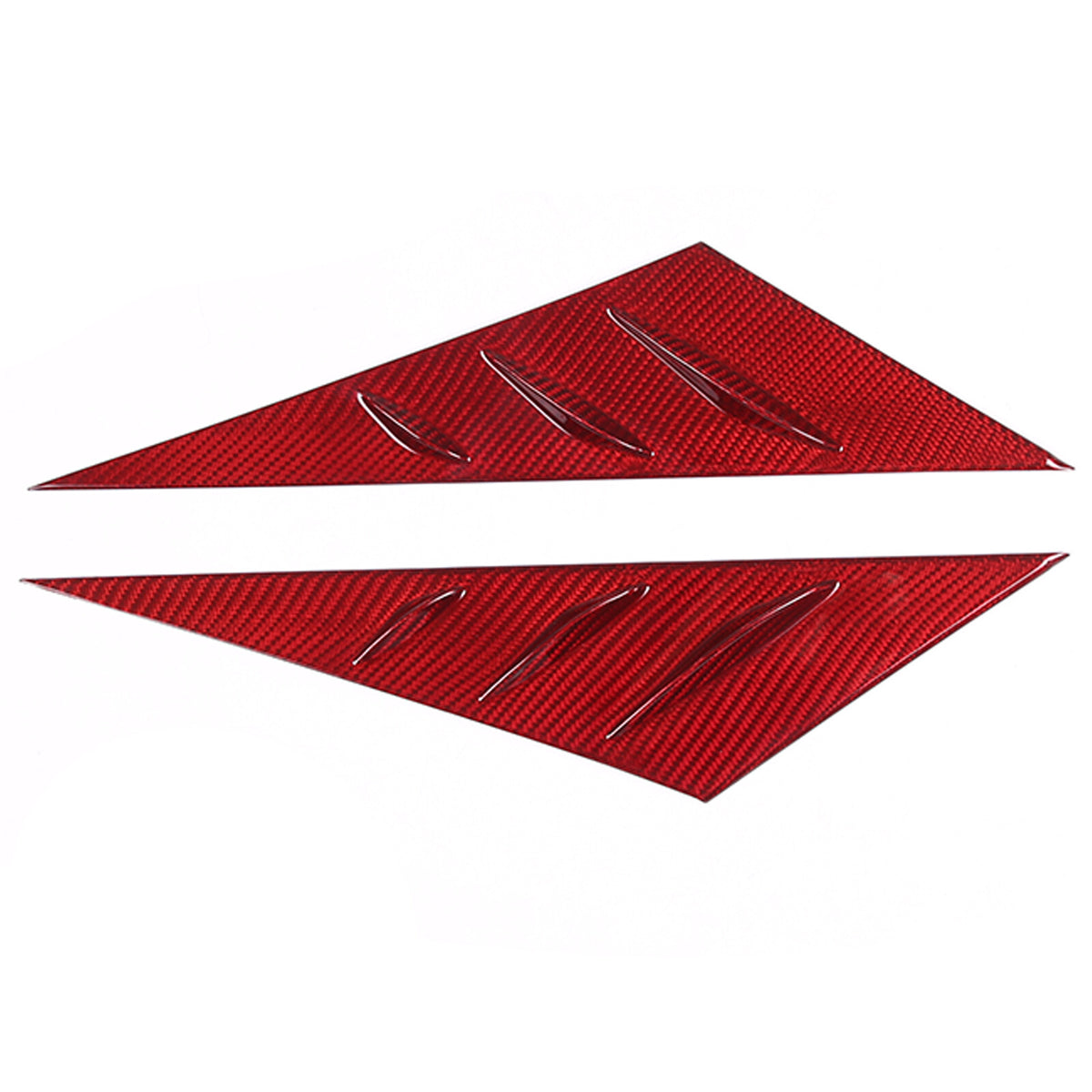 Red Real Carbon Fiber Window Triangle A-Pillar Cover Trim For Corvette C6 05-13 17
