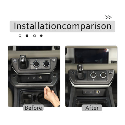 Matte Real Carbon Fiber Air Conditioning Trim Cover For LR Defender 90 110 20-24 9