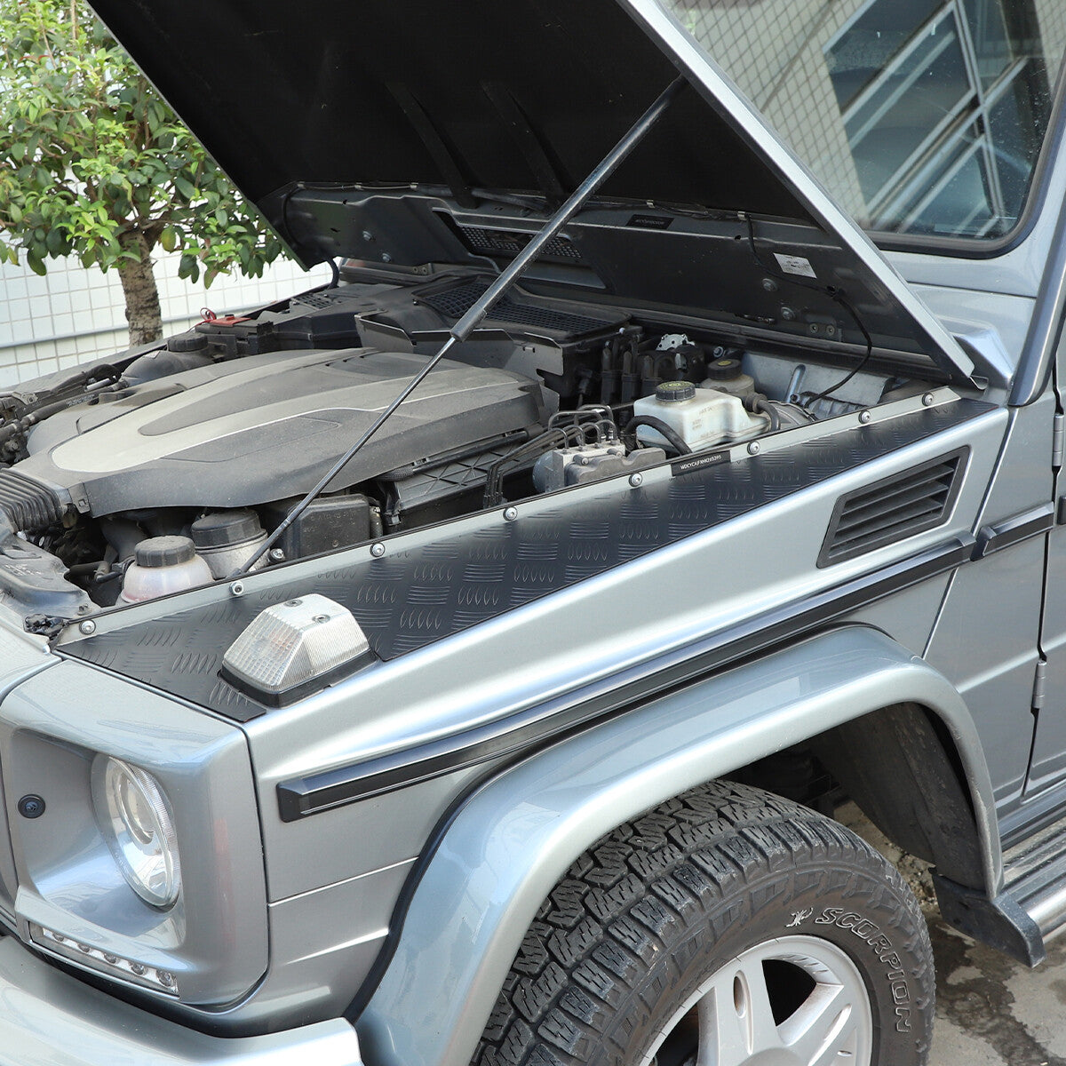 Black Alloy Front Side Hood Vent Trim Cover For Mercedes-Benz G-Class 2004-2018 6