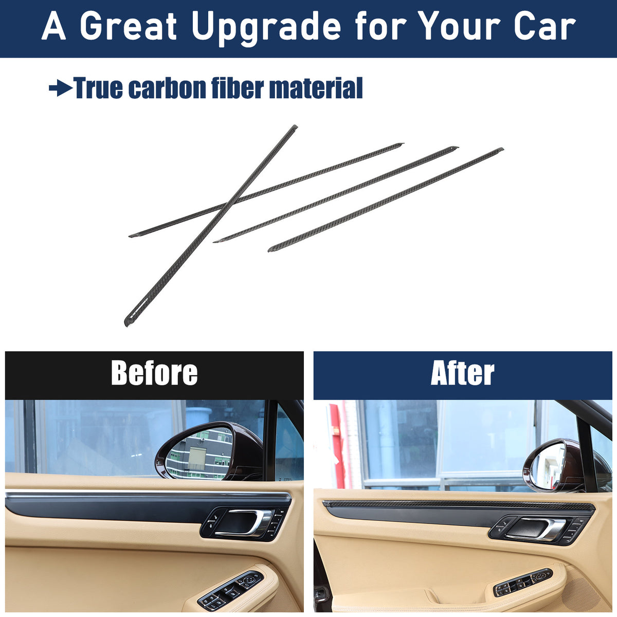 Real Carbon Fiber Interior Center Full Trim Cover Set For Porsche Macan 2014-20 12