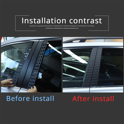 Black Window B pillar Post Protector Cover Trim For Subaru Forester 2019-2024 13