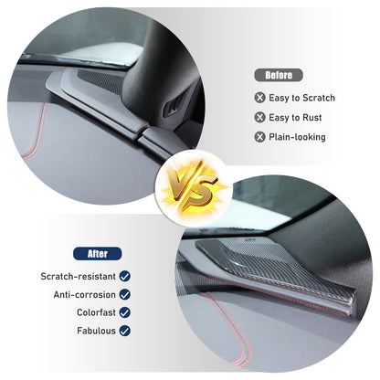 Real Carbon Fiber Dashboard Side Console Pitched Horn Cover For Corvette C8 20+ 7