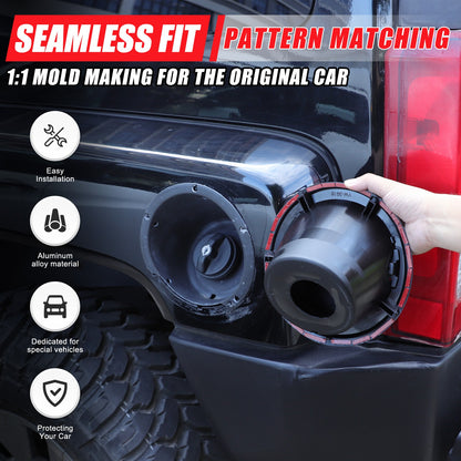 Alloy Locking Fuel Door Black Gas Tank Cap Cover Lock Key For Hummer H3 2005-09 5