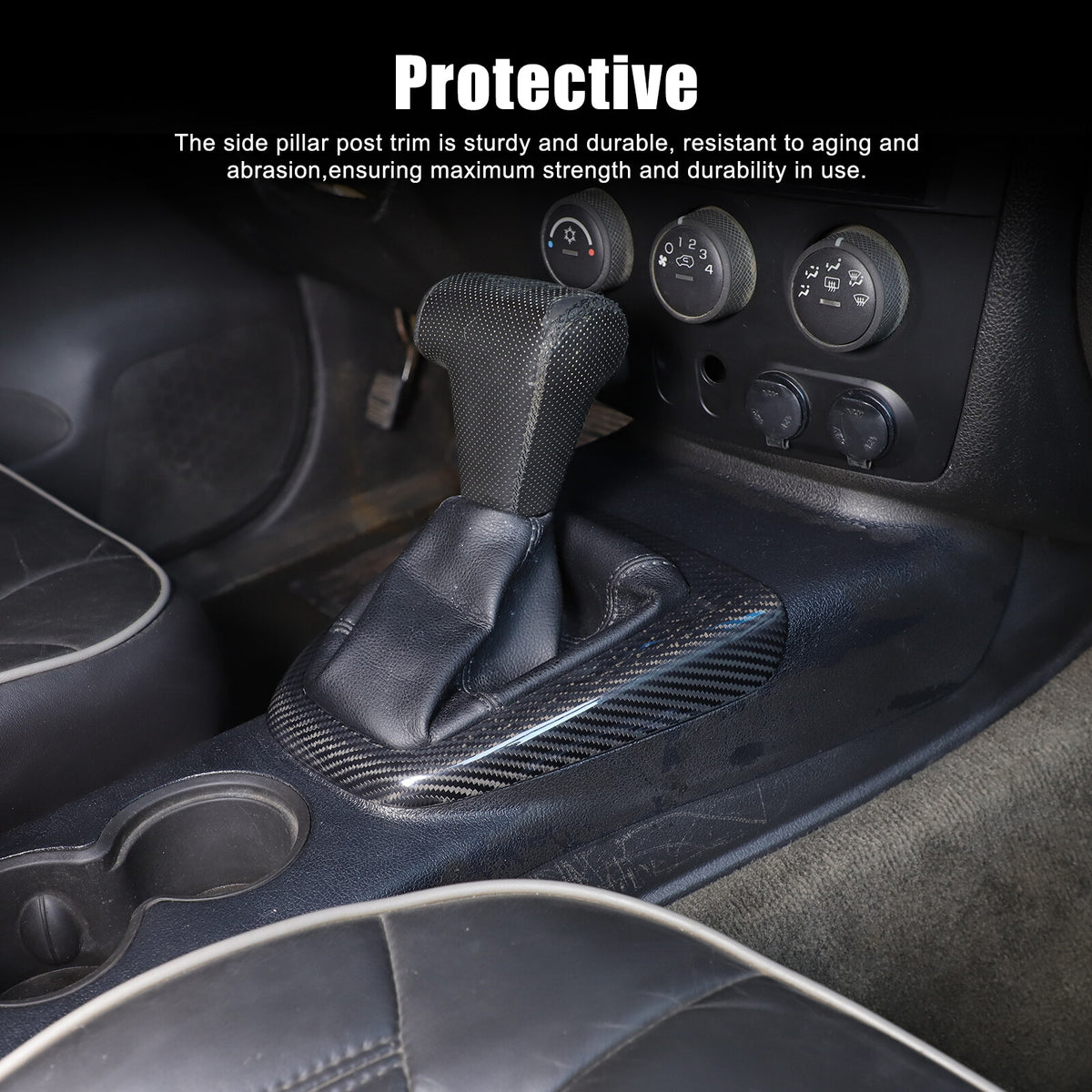 Real Carbon Fiber Center Console Gear Shift Panel Cover For Hummer H3 2005-2009 18