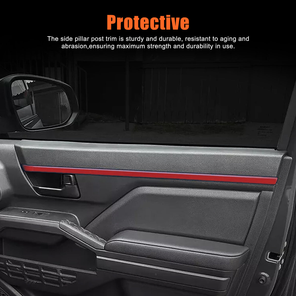 Sports Red ABS Interior Door Panel Trim Cover For Toyota Tacoma 2024+ US 5