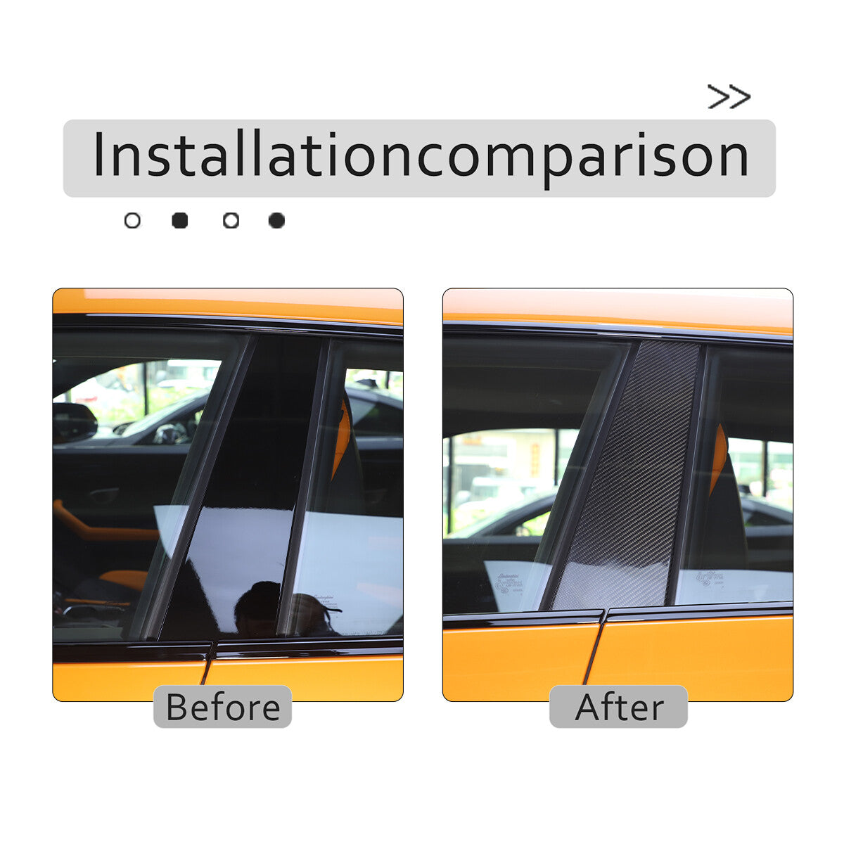 Real Carbon Fiber B-Pillar Panel Window Trim Cover For Lamborghini URUS 18-23 US 7