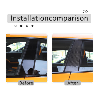 Real Carbon Fiber B-Pillar Panel Window Trim Cover For Lamborghini URUS 18-23 US 7