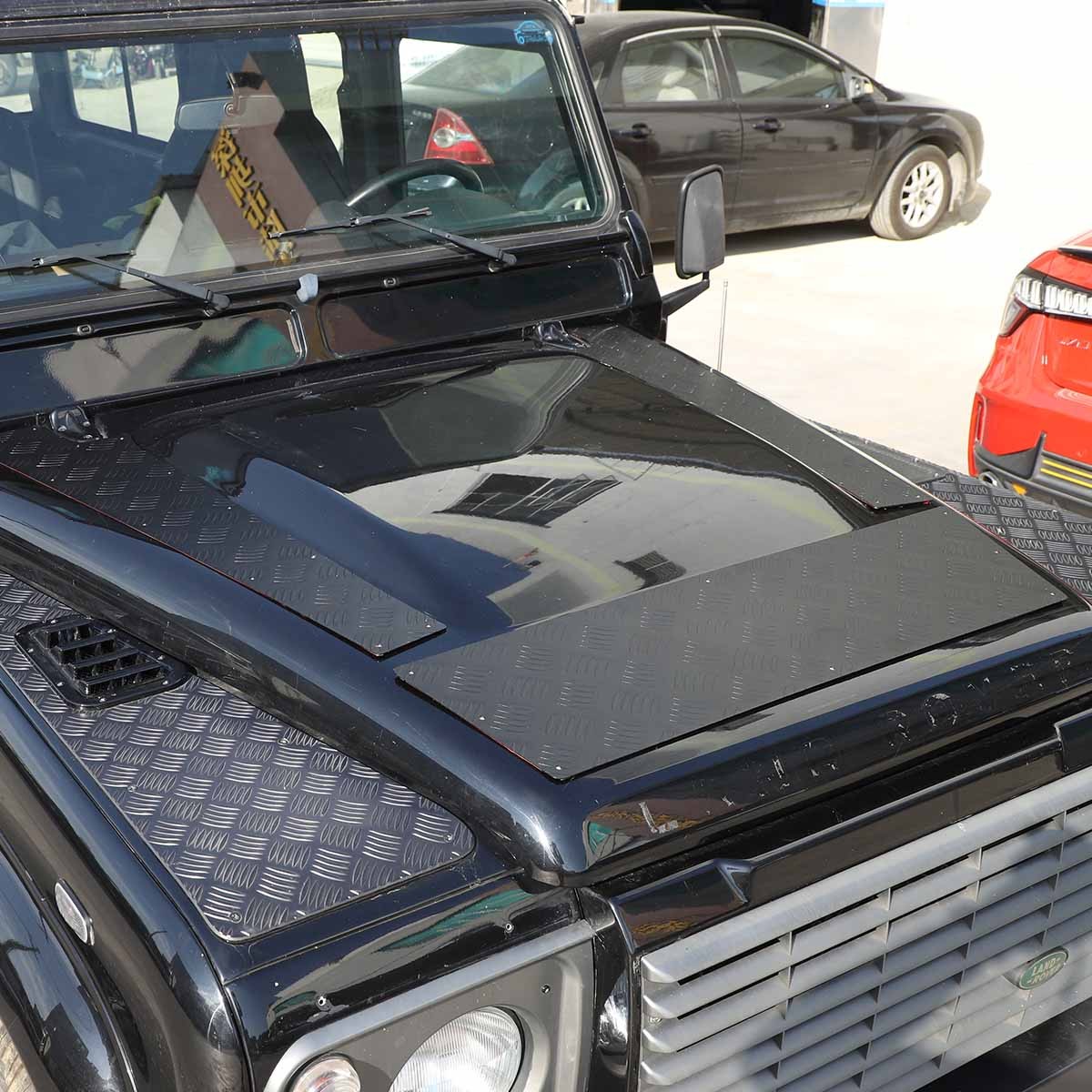 Black Alloy Front Hood Protection Plate Trim For LR Defender L316 2004-2018 7
