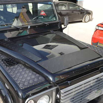Black Alloy Front Hood Protection Plate Trim For LR Defender L316 2004-2018 7