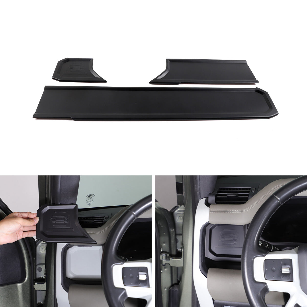 Matte Real Carbon fiber Dashboard wordmark Trim Cover For LR Defender 20-23 US 20