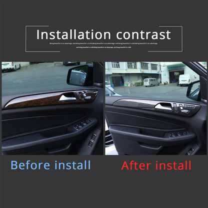 Carbon Fiber ABS Door Handle Panel Trim Cover Strip for Benz GLE GLS ML GL 13-19 2