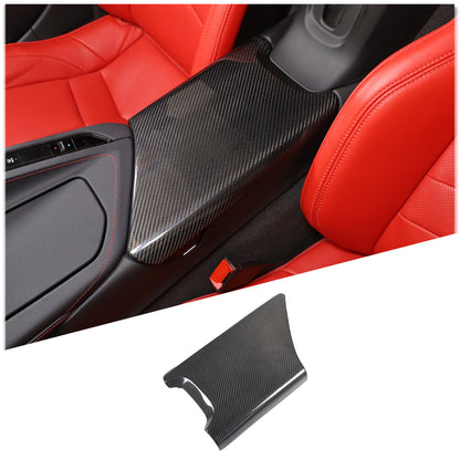 Real Carbon Fiber Center Console Armrest Box Cover Trim For Corvette C8 2020-26 9