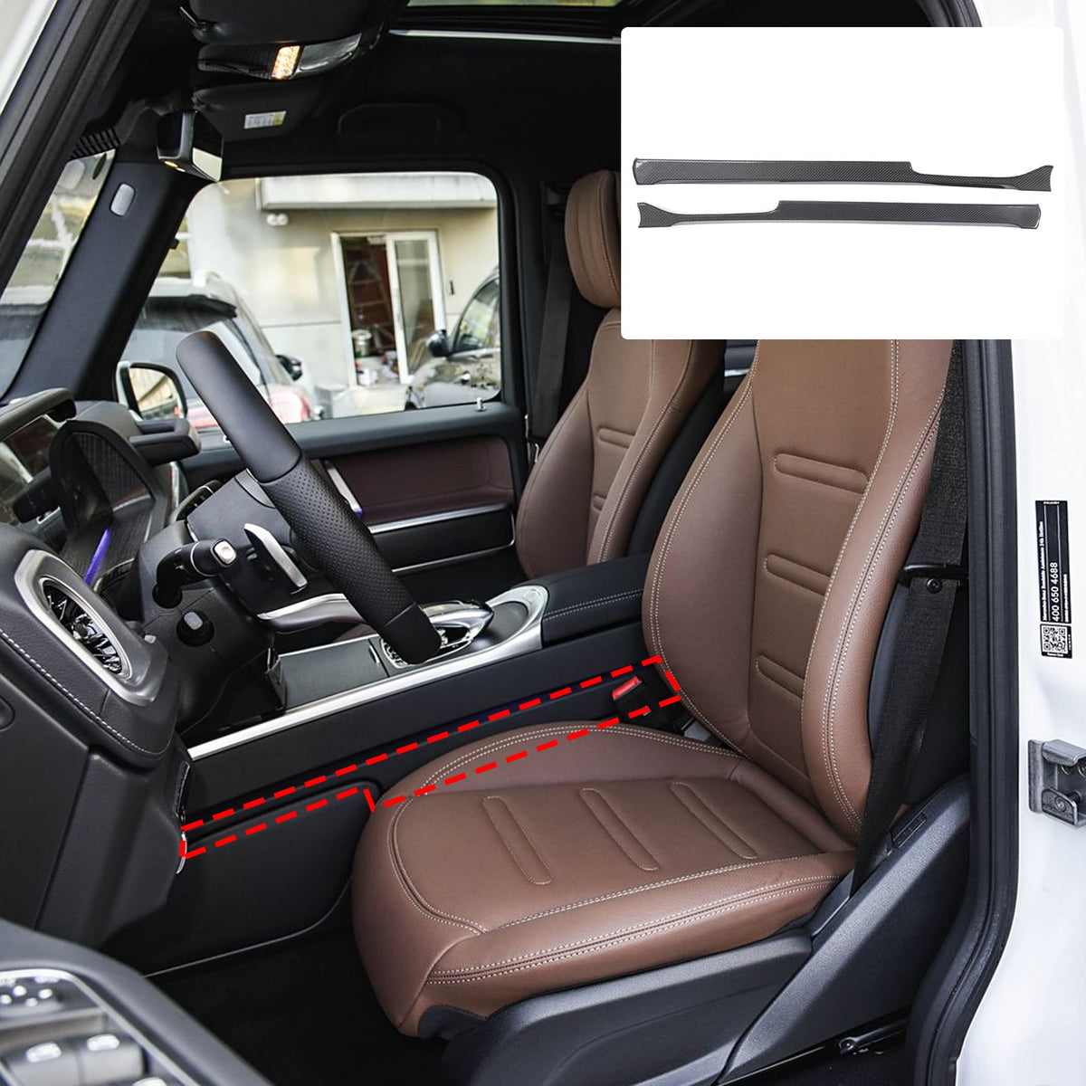Real Carbon Fiber Center Gear Shift Side Trim For Benz G-Class W463 2019-24 14