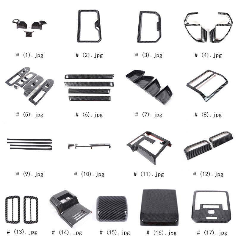 ABS Carbon Fiber Interior Full Set Panel Cover Trim Kit for Toyota Tacoma 24-26 - Styles 1-5 105