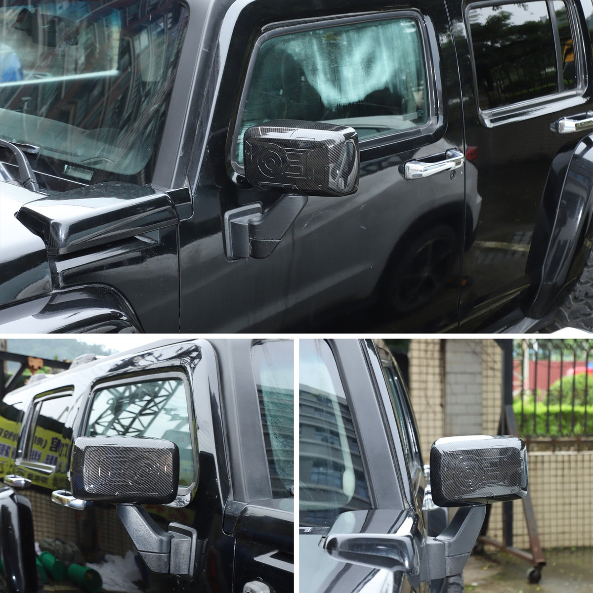Mech ABS Carbon Fiber Outer Rearview Mirror Cover Trim For Hummer H3 2005-09 US 5