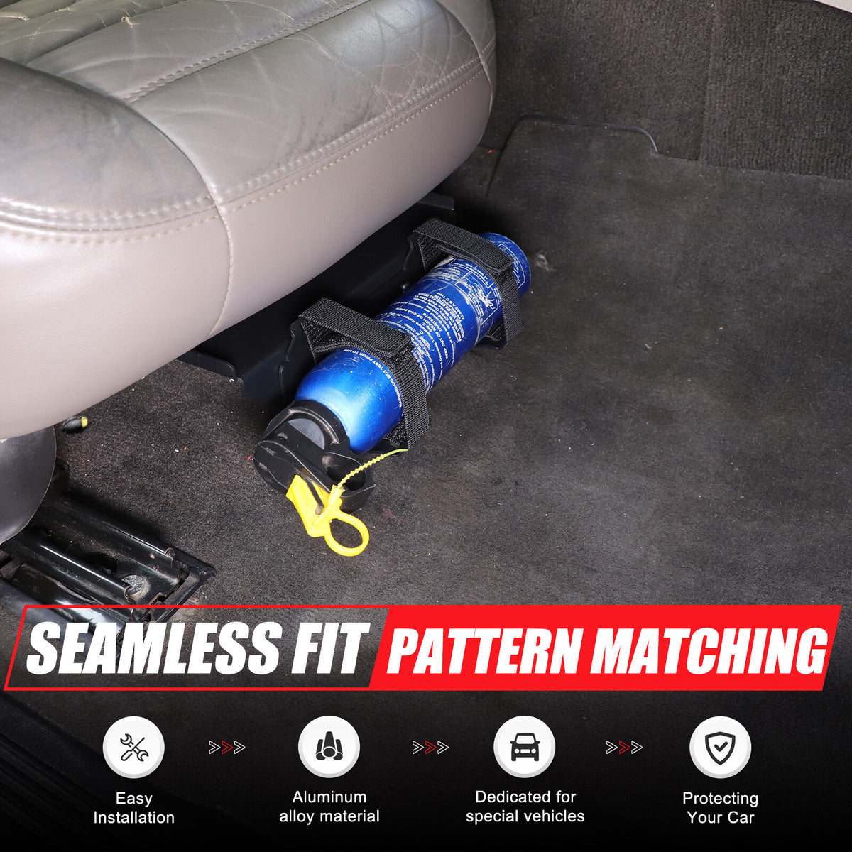 Black Alloy Passenger Seat Fire Extinguisher Bracket For Hummer H2 2003-2009 US 12