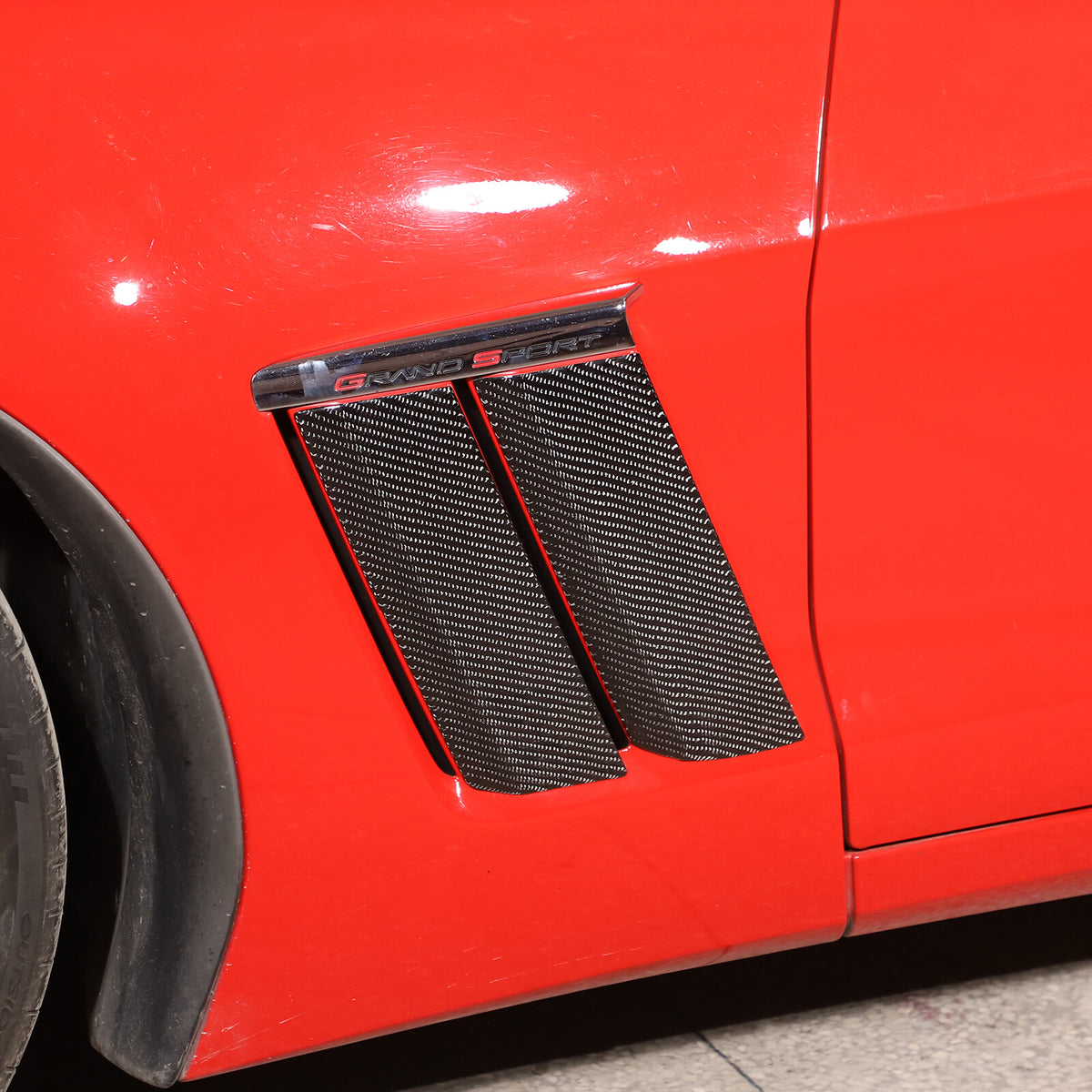 Carbon Fiber side fender vents Panel Sticker Trim For Corvette C6 2005-2013 4