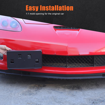 Carbon Fiber Front License Plate Bracket Holder For Corvette C6 05-13 US Version 9
