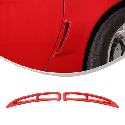Red ABS Carbon Fiber Rear Fender Vent Trim Frame For Corvette C6 2005-2013 2