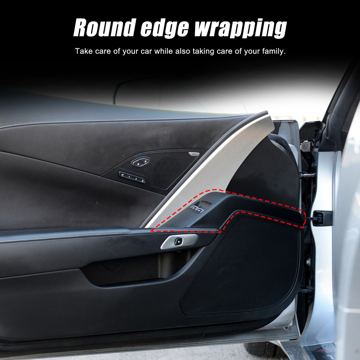 Real Carbon Fiber Window Lift Switch Button Trim Cover For Corvette C7 2014-19 17