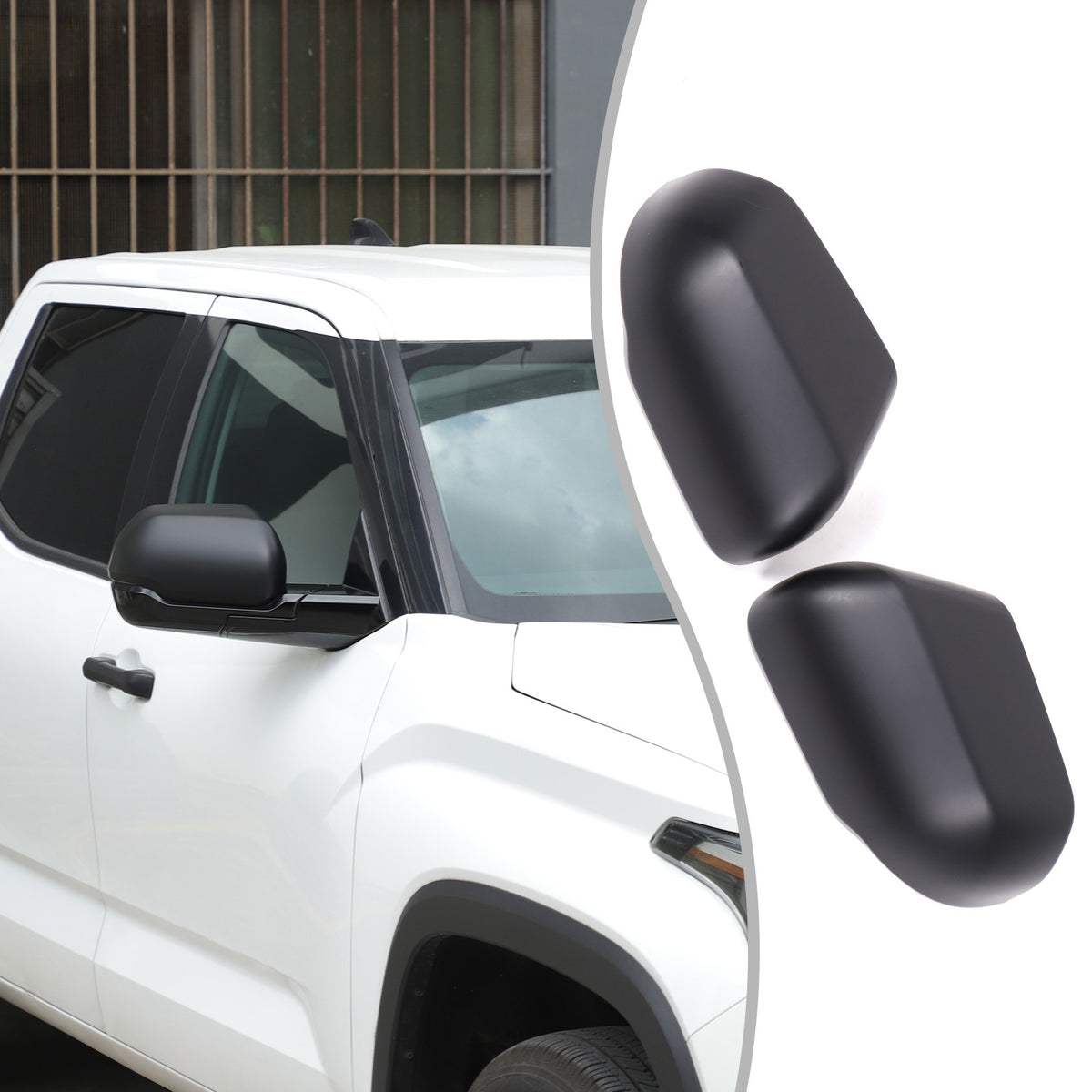 Matte Black Exterior Rearview Mirror Cover Trim For Toyota Tundra/Sequoia 2022+ 21