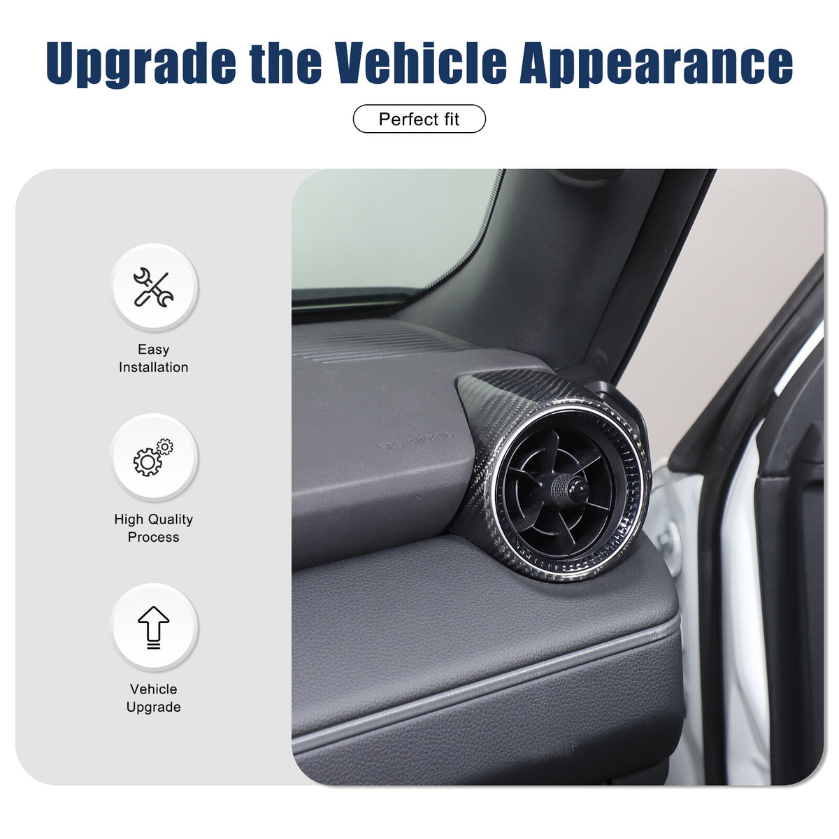 Real Carbon Fiber Side Air Outlet Trim for Toyota Land Cruiser Prado LC250 24+ 3