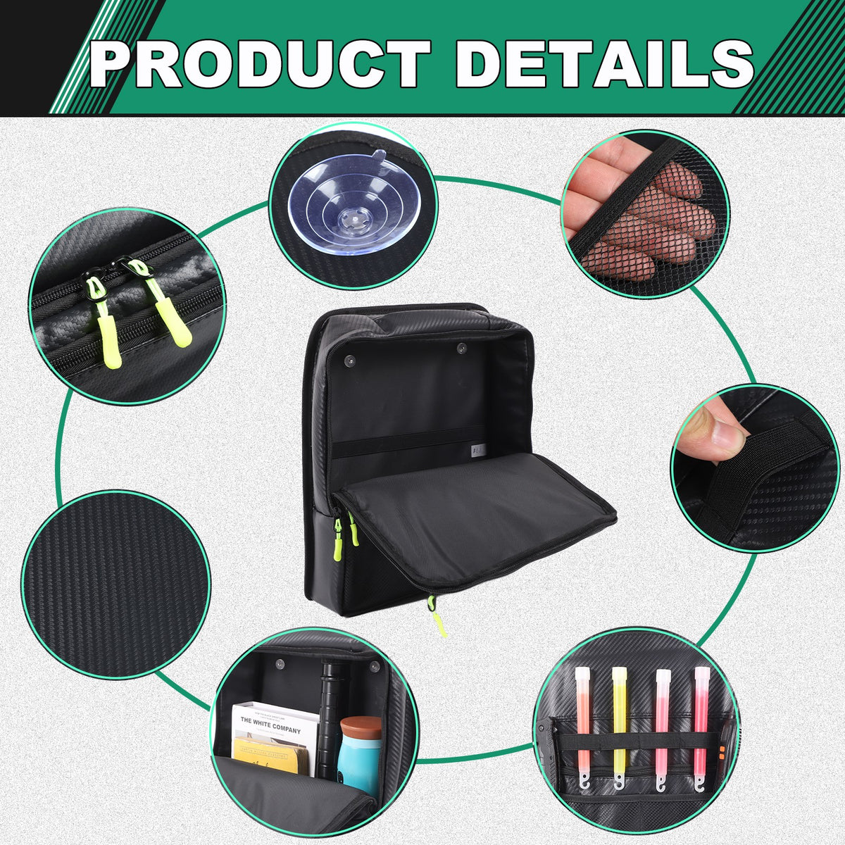Carbon Fiber Pattern Trunk Side Window Bag For LR Defender 110 L663 2020+ 2