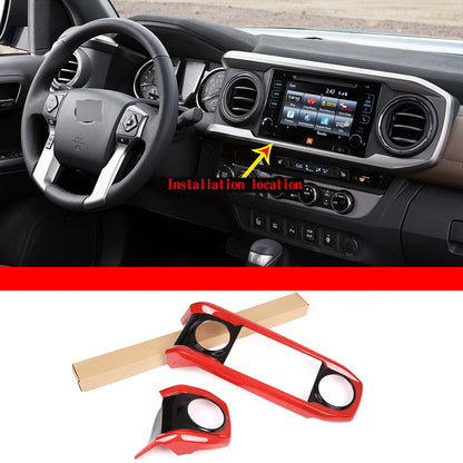ABS Black & Red Dashboard Air Vent Outlet Cover Trim For Toyota Tacoma 16-23 US 5