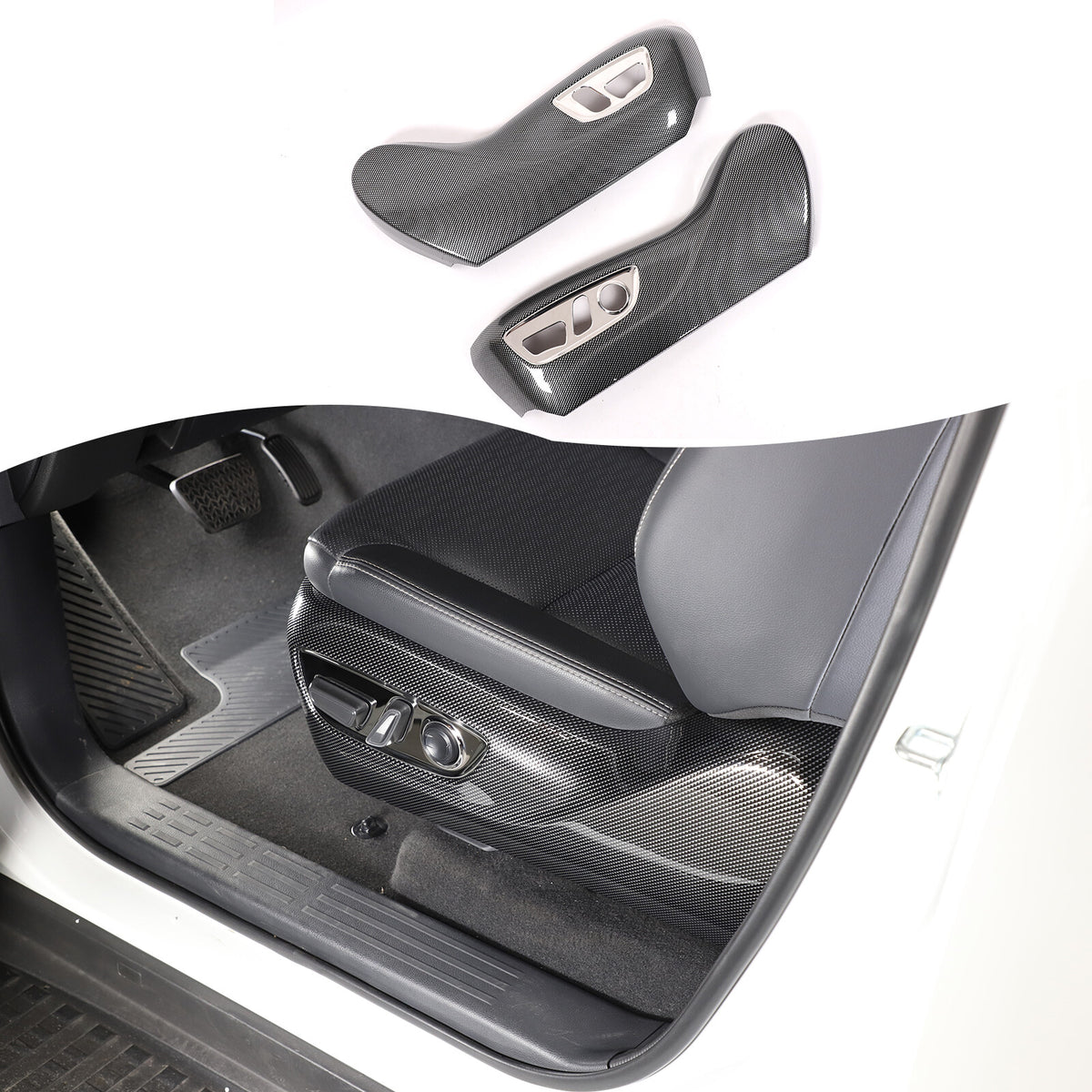 ABS Carbon Seat Adjustment Button Trim Cover For Toyota Land Cruiser LC250 24+ 12