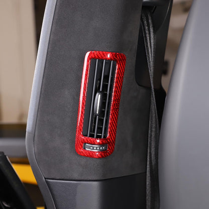 Red Carbon Fiber Car B Pillar Air Outlet Cover Trim For LAMBORGHINI URUS 18-23 3