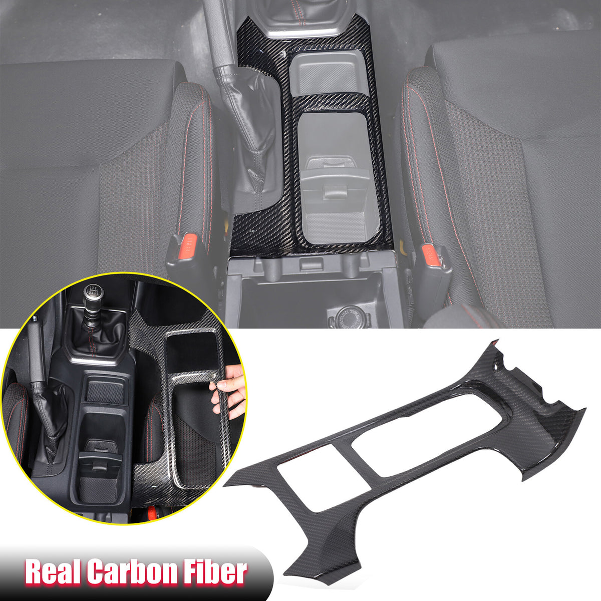 Real Carbon Fiber Console Gear Shift Panel For Subaru WRX STI VB S4 MT 2022 2024 1