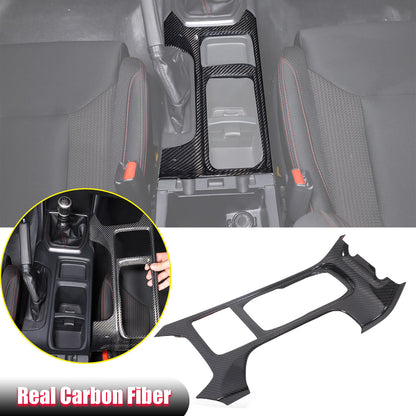 Real Carbon Fiber Console Gear Shift Panel For Subaru WRX STI VB S4 MT 2022 2024 1