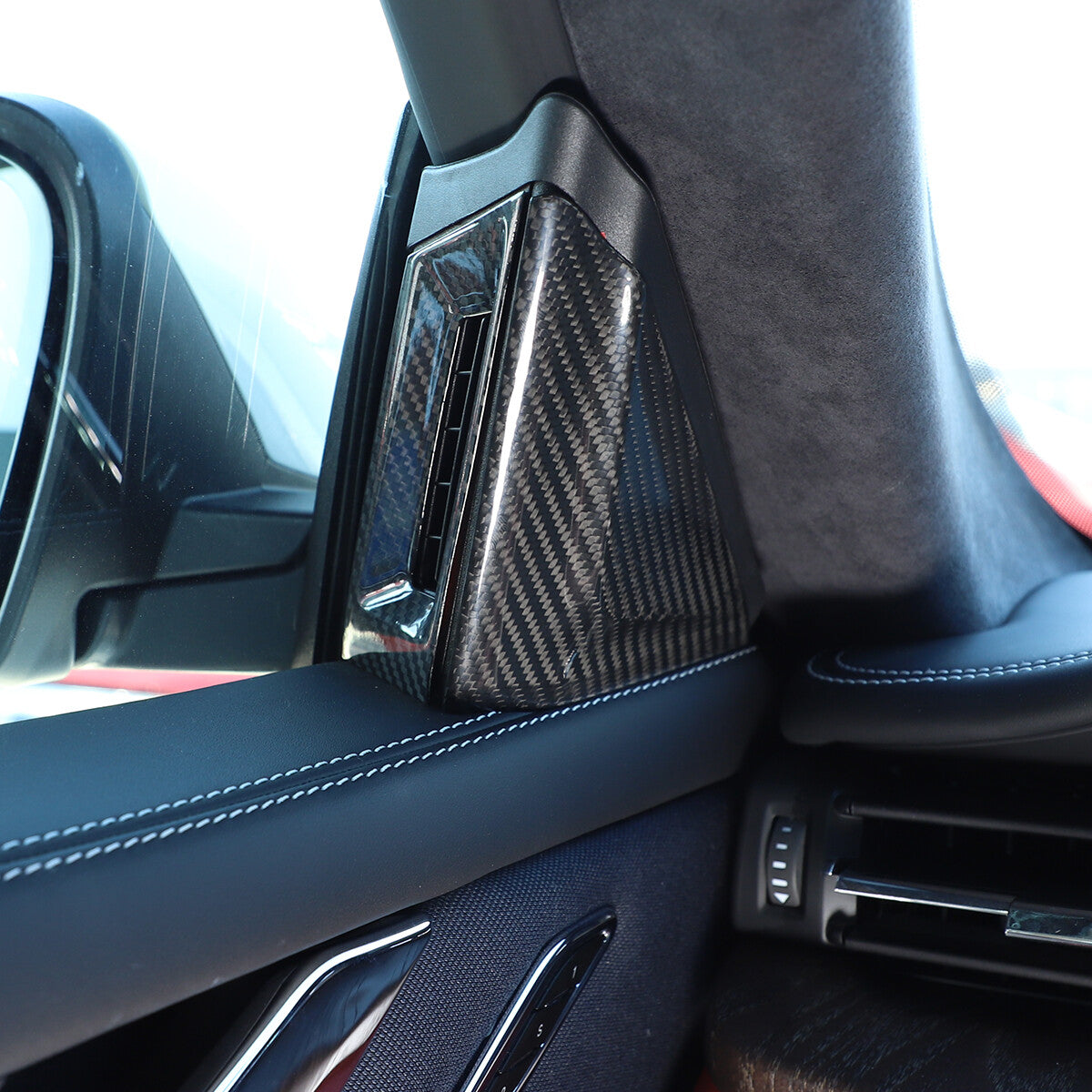 Real carbon fiber For Maserati Ghibli 2014-2022 Inner A-pillar horn cover trim 7