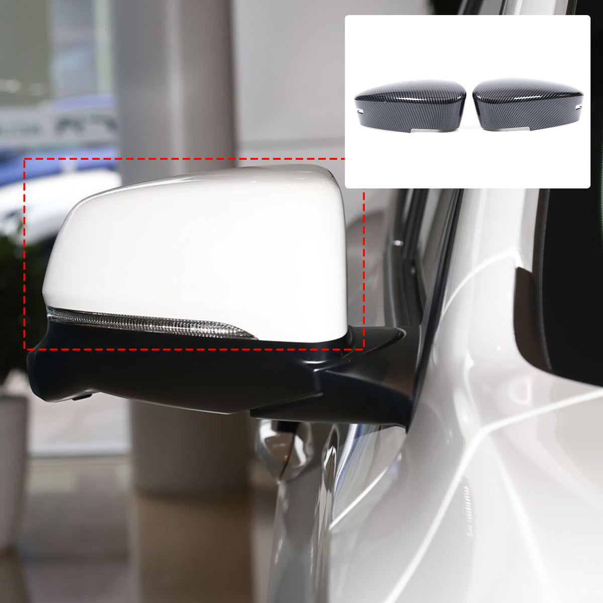 Carbon Fiber ABS Exterior Mirror Cover Trim For Acura MDX 2022-2024 8