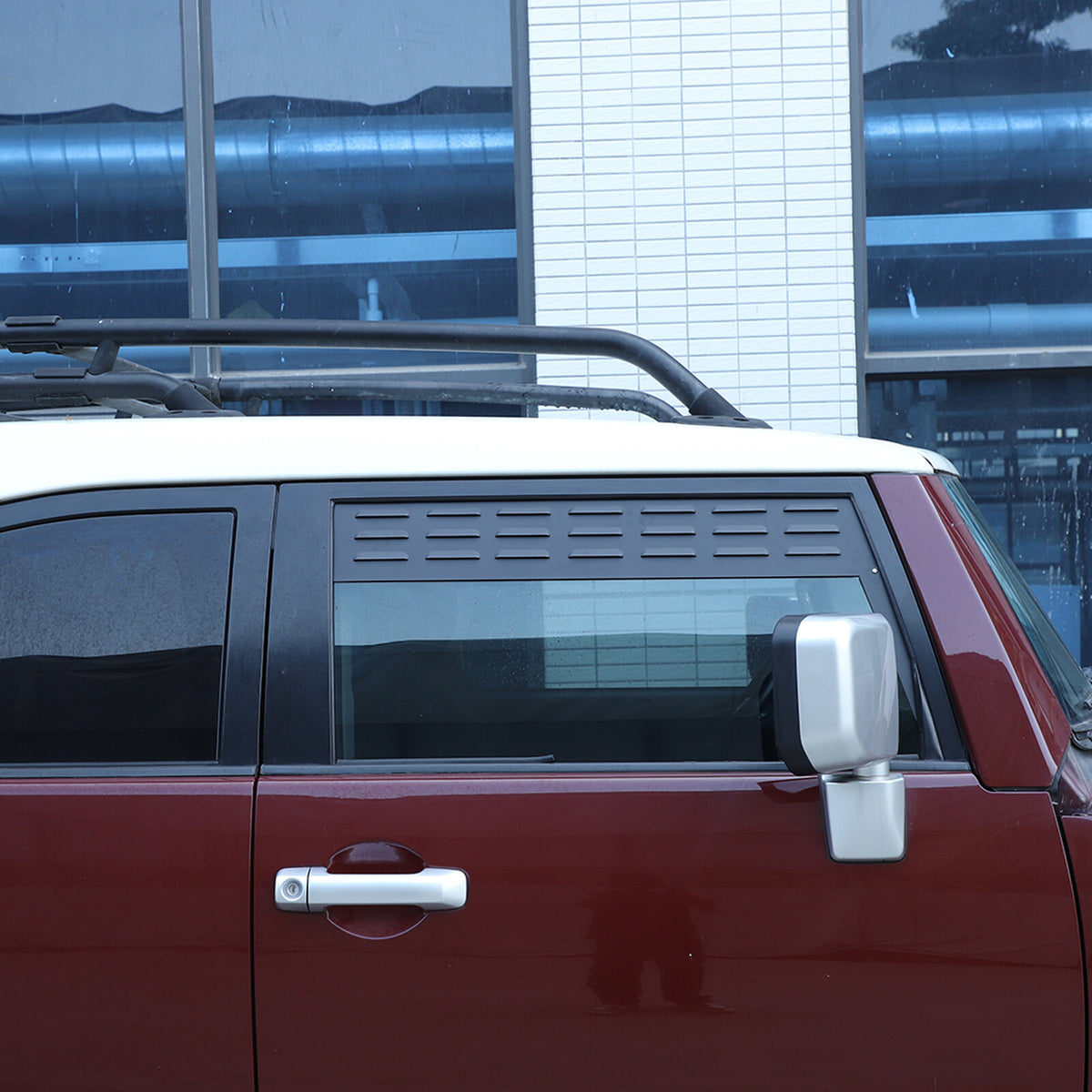 Black Aluminium Alloy Door Window Air Vents Screen For Toyota FJ Cruiser 2007-21 9
