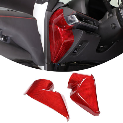 Red Real Carbon Fiber Dashboard Side Trim ForCorvette C8 Stingray Z06 Z51 2020+ 14
