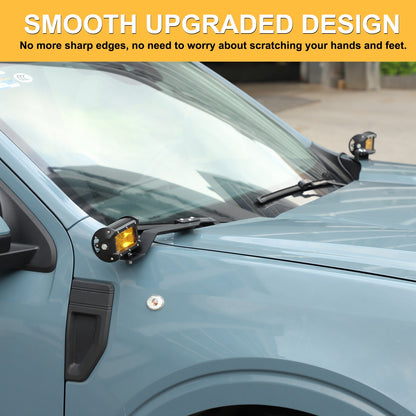 Carbon Steel Hood Light Mount Bracket Holder For Ford Maverick 2022+ 9