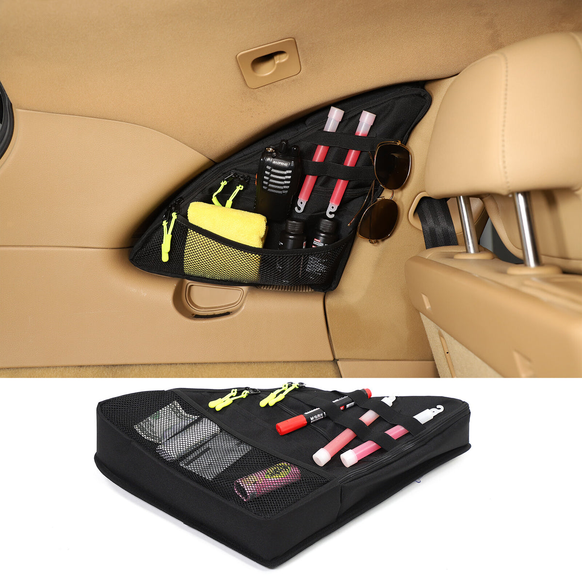 Rear Trunk Left Side Storage Bag Organizer For Porsche Cayenne 958 2011-2017 2