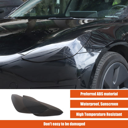 Transparent Gray Smoked Front Headlight Trim Cover For Tesla Model 3/Y 17-22 US 16