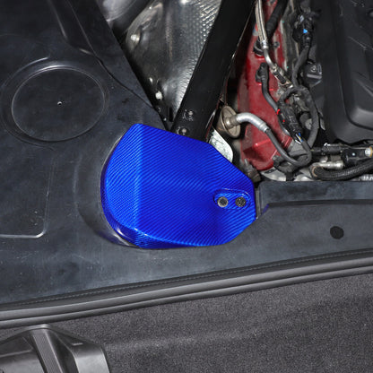 Blue Real Carbon Fiber Rear Strut Shock Tower Cover Mag Ride For Corvette C8 20+ 9