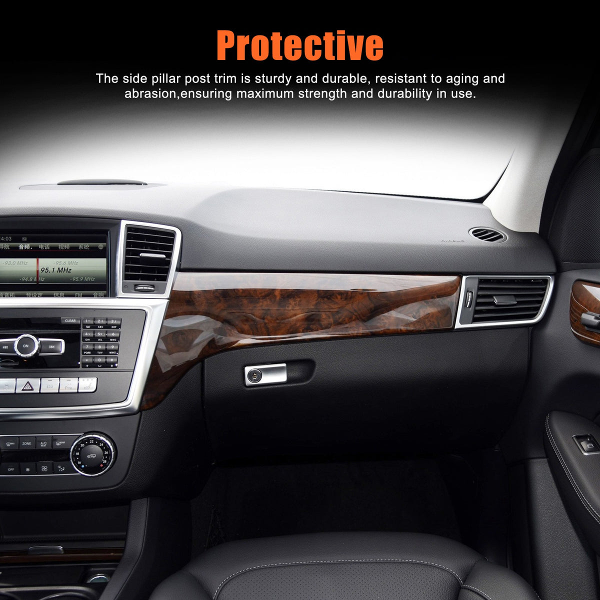 Carbon Fiber ABS Center Console Panel Trim For Benz ML W166/GL X166 2012‑2015 20