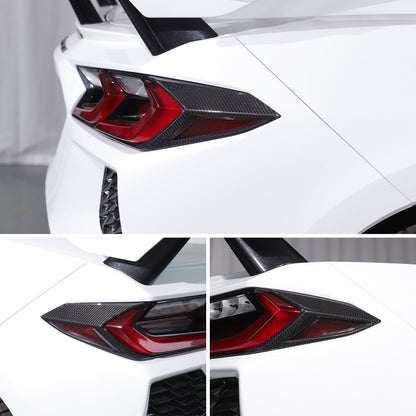 Real Carbon Fiber Rear Taillight Side Trim Cover for Corvette C8 2020+ US 5