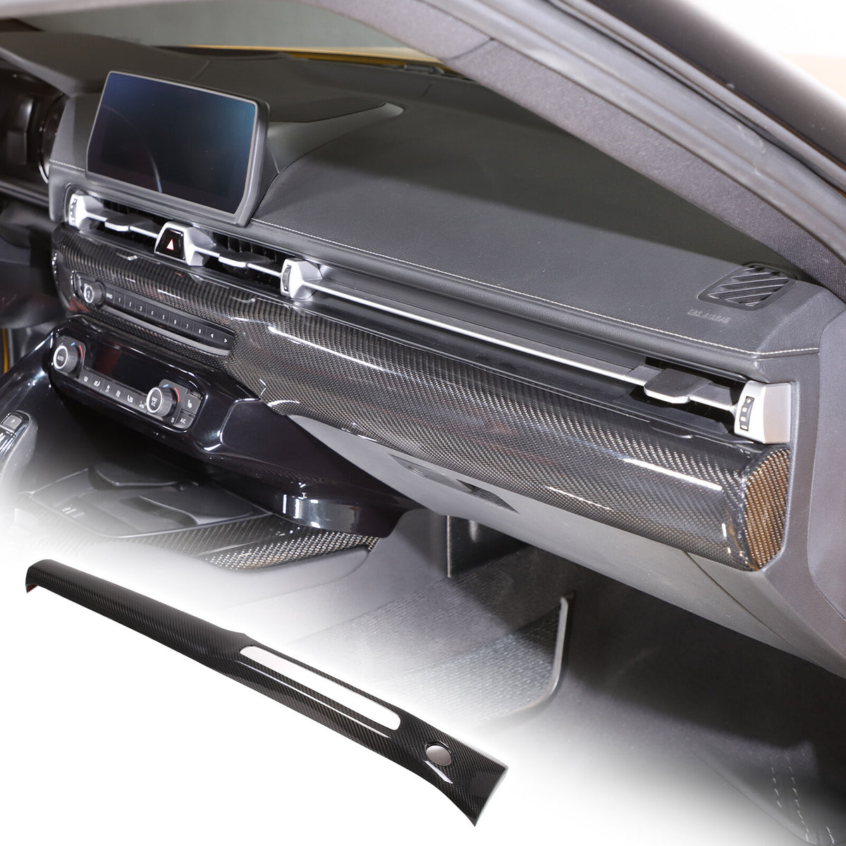 Real Carbon Fiber Center Console Dashboard Panel Trim For Toyota Supra 2019-24 3