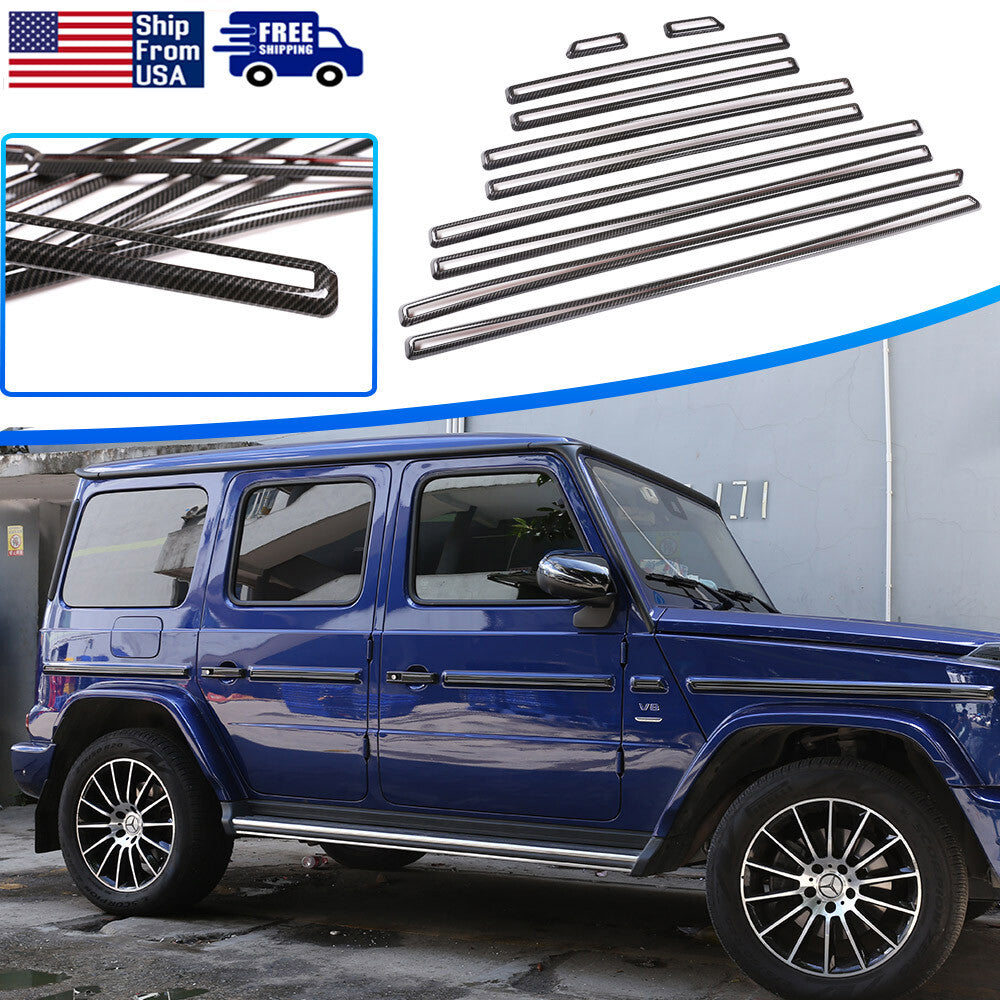 ABS Carbon Fiber Door Body Side Molding Trim For Benz W464 G500 G63 AMG 2019+ 1
