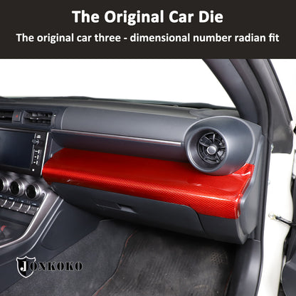 Red Real Carbon Fiber Interior Center Console Trim Set Kit For Subaru BRZ 22+ 61