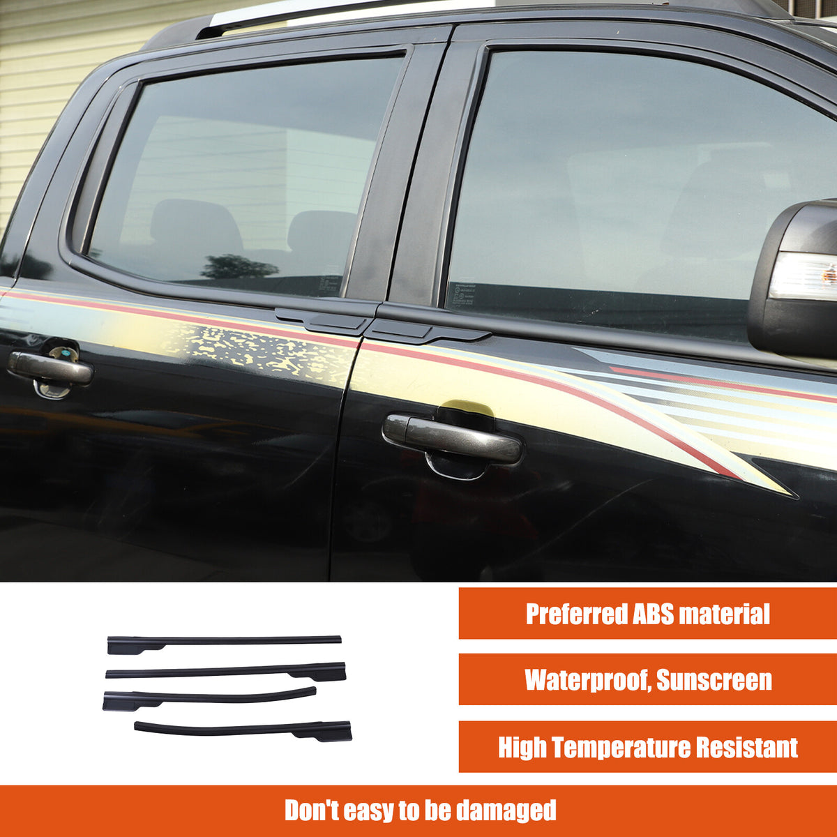 Black Car Window Bottom Strip Cover Trim For Ford Ranger 2015-2021 10